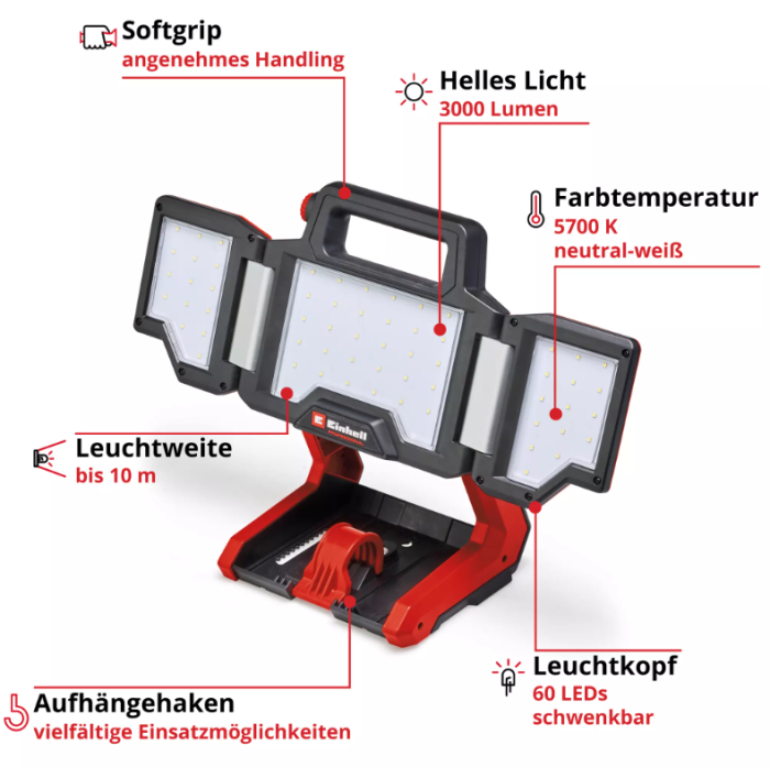 Einhell PROFESSIONAL Akku-Lampe TP-CL 18/3000 Li Set - Solo, 4514170